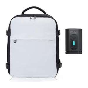 CELIMS - Zaino da viaggio cabina aereo 40x30x20 con sottovuoto | Bagagli Cabina Low Cost | Pompa Inclusa | Impermeabile | Grigio