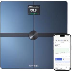 WITHINGS Body Smart - Bilancia pesapersone digitale WLAN/grasso corporeo per composizione corporea estesa, con massa muscolare, percentuale d'acqua, densità ossea, colore nero