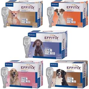 VIRBAC Effitix Spot-On per Cani (1,5-4 Kg) - 24 Pipette Repellenti contro Pulci e Zecche