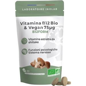 inolab LABORATOIRE INOLAB Prima Vitamina B12 Biologica e vegana altamente assimilabile | 3 forme naturali Bio e attive di B12 | Metilcobalamina Adenosilcobalamina idroxocobalamina | Senza additivi | 60 compresse