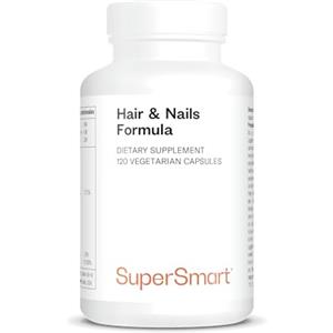 Supersmart Hair & Nails Formula - Il più efficace per la salute di capelli e unghie - Capelli morbidi e luminosi - Cheratina brevettata - Zinco - Biotina - MSM - Estratto di bambù - Senza glutine - Supersmart