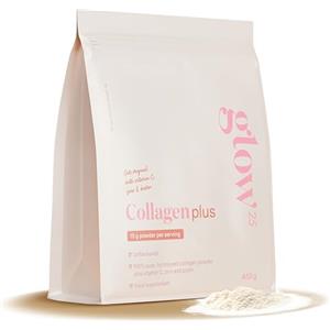 Glow25® Collagene Plus 450g - Idrolisato di Collagene con Vitamina C, Zinco e Biotina - Peptidi Tipo 1 e 3 - Ottima Solubilità