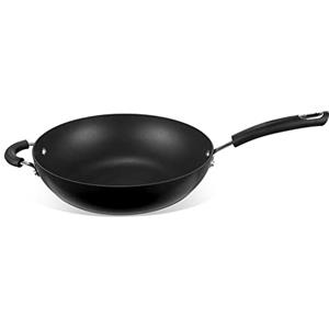 Circulon - Padella per wok da 30 cm, resistente antiaderente, anodizzata dura, a induzione, lavabile in lavastoviglie e forno