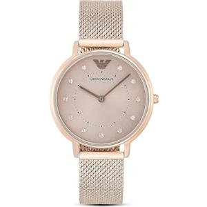 Emporio Armani Orologio Donna, movimento a due lancette, cassa in acciaio inossidabile rosa 32 mm con bracciale in acciaio inossidabile, AR11129