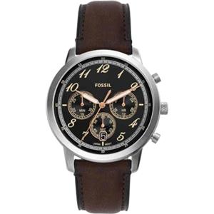 Fossil Orologio Neutra da uomo, movimento cronografo al quarzo con cinturino in pelle