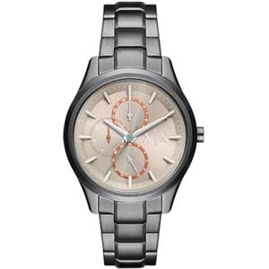 Armani Exchange orologio per uomo, movimento cronografo e cassa orologio per 42 mm con cinturino in acciaio inossiorologio perbile, pelle o silicone, Grigio chiaro e tonalità argento