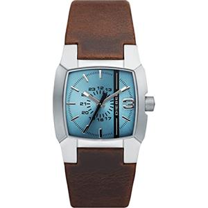 Diesel Orologio Cliffhanger da uomo, Movimento al quarzo a tre lancette con Cinturino in silicone, acciaio inox o pelle, 36 mm, Marrone e argento