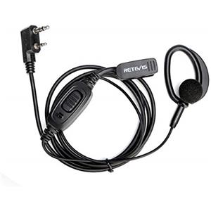 Retevis Auricolare Radio Bidirezionale con Microfono, Gancio per Orecchio a Forma di D a 2 Pin Auricolare Compatibile eSynic UV-5R BF-88E BF-888S Kenwood RetevisRT24 RT27 RT622 (1 Pacco)