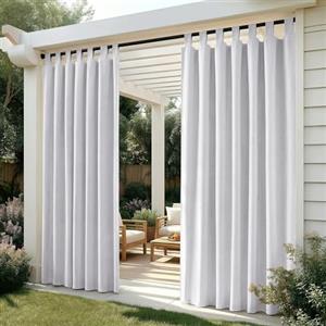 Deconovo Tende da Sole per Esterno 132x245 cm, Set da 2 Tende Idrorepellenti Oscuranti e Termiche con Passanti, per Gazebo, Pergola, Balcone, Terrazza e Veranda, Grigio Perla