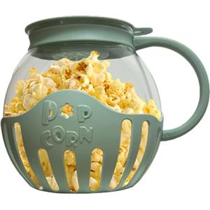 Wiboie Macchina per popcorn, da 2,25 litri con coperchio, per popcorn a microonde, in borosilicato resistente alla temperatura, lavabile in lavastoviglie