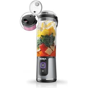 Ninja Blast Frullatore Portatile, 530 ml, con Coperchio e Beccuccio, Mini Frullatore Senza Fili, Ricaricabile, per Frullati, Trita Ghiaccio e Frutta Congelata, Nero, BC151EUBK