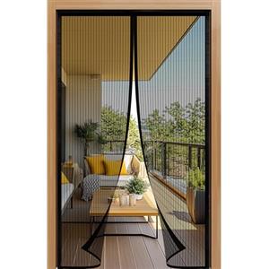 LUYANXY Zanzariera Magnetica 70x160cm, Zanzariera Porta Finestra Tenda Nero, Zanzariere Magnetiche Balcone, Anti Insetti Traspirante Chiusura Automatica, Non ho più fastidiosi insetti in casa