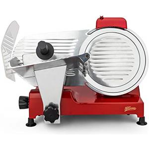 h.koenig Affettatrice Elettrica Professionale MSX254 per Salumi,Pane,Formaggio,240W,Lama Italiana 25cm,Spessore 0-12 mm,Affilatore Integrato,282RPM