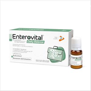PHARMALINE Pharma Line ENTEROVITAL Daily Balance - Integratore Alimentare Probiotico con HOWARU® Restore, BioEcolians® e Lattoferrina, 10 Flaconcini Monodose