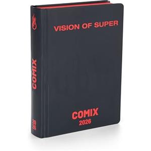 COMIX - Agenda Giornaliera 2026 Limited Fashion Edition, Diario Scuola per Ragazzi e Ragazze, con Copertina Rigida, Sticker Esclusivi, Interno 100% Comix, 12x16,5 cm, Nera e Rossa