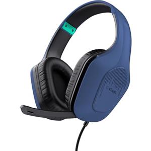 GXTrust 418B Rayne Cuffie Gaming Leggere per PC Xbox PS4 PS5 Switch Mobile, Driver da 50 mm, Jack Audio 3.5 mm, Cavo 2m, Cuffie con Microfono Over-Ear, Blu