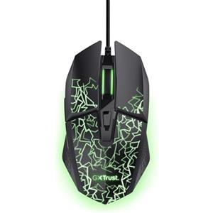 GXTrust 1113 Vylax Mouse Gaming con Illuminazione LED Multicolore, 6 Pulsanti Programmabili, Software Incluso, 200-6400 DPI, Mouse con Filo USB 150 cm per PC Portatile Computer, Nero