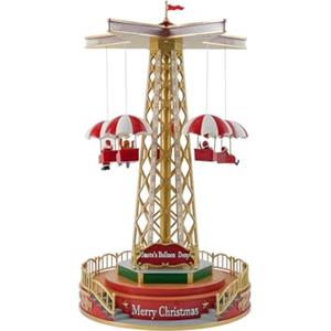 Wintem Giostra Natalizia in Movimento con Musica e Luci LED - Ideale per Decorare Casa o Villaggi di Natale Durante Il Periodo Natalizio - Realizzato in Materiali Resistenti - 44.5x24,5x24.5cm