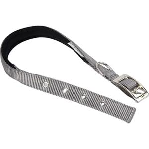 Ferplast Collare Cane Taglia Media Collare per Cani in Nylon Imbottito Regolabile Fibbia Metallica, Misura Collo 32-39 cm, Grigio