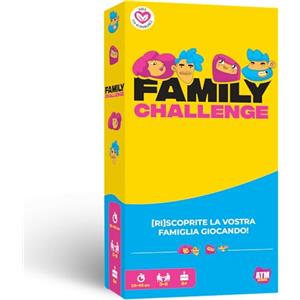 ATM Gaming Family Challenge - Giochi di Società per famiglie - Domande divertenti e sfide per bambini e adulti - Gioco da tavolo - Gioco di Carte 8+ Anni - Italiano