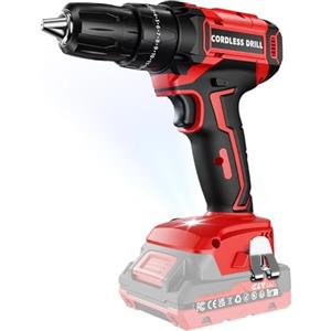 Olubfdh Trapano Avvitatore Batteria 21V, coppia 45 Nm, max 25 + 3 livelli di coppia (2 marce e LED), per casa e giardino fai da te, (Solo trapano elettrico)