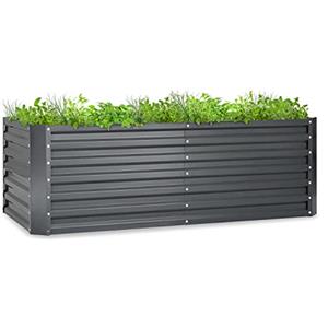 blumfeldt Fioriera da Esterno, Orto Verticale Rialzato da Esterno per Balcone e Giardino, Mini Orto Rialzato per Piantine, Giardino Verticale, Fioriera Rialzata, 180 x 60 x 90 cm, Grigio Scuro