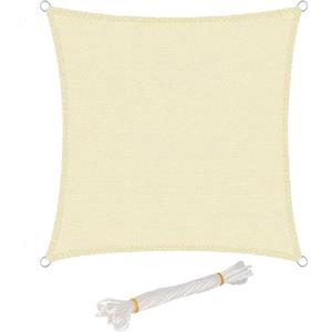 WOLTU Vela ombreggiante 5x7m in HDPE 180 g/m² Traspirante Tenda a Vela Parasole Rettangolare Protezione Solare Respirante Anti UV Giardino Esterni Beige