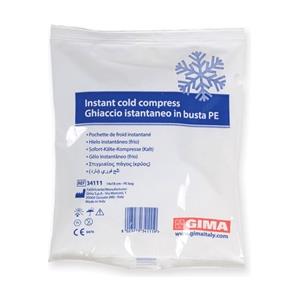 GIMA Ghiaccio Istantaneo in Busta PE - 25 Pezzi, 14x18 cm, per Crioterapia e Trattamento di Traumi
