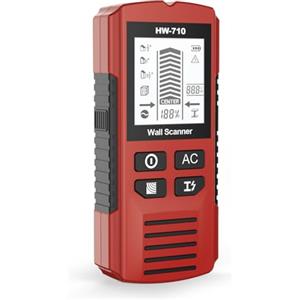 Clyfanesy Rilevatore Tubi e Cavi Elettrici, Rilevatore Metalli Muro 5 in 1, Scanner Elettronico da Parete, con Display LCD e Allarme Metal Detector per Trovare Linee Elettriche, Metallo E Cavi Nel Muro