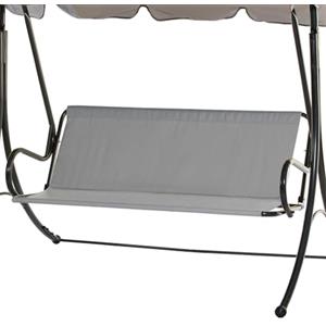 VWACBOAW Coprisedile per dondolo da giardino, impermeabile, tessuto Oxford 600D, ricambio per seduta di dondolo da giardino, per esterni, 2 e 3 posti, 115 x 48 x 48 cm, colore grigio