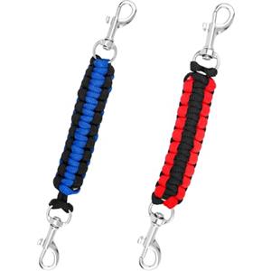 lasuroa 2pz Collare a Punte Fermaglio Sicurezza, 17,4x2cm Rotazione 360° Cinturino Sicurezza Collare Cane Prolunga Guinzaglio Cani Doppio Moschettone per Collegare Pettorina Cane (Rosso, Blu)