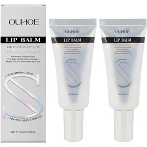 Ourdort Balsamo Labbra Acido Ialuronico,Maschera labbra arricchita, Lip Balm, Burrocacao Labbra, per secche e rughe sottili, Confezione da 2