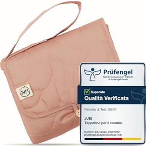 Jubi® Fasciatoio Portatile Dirty Pink - Materassino Cambio Pannolino in Cotone Biologico & Poliestere Öko-Tex - compatto e lavabile