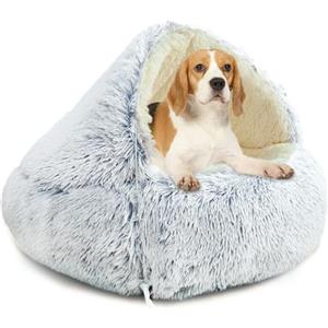 YAGE Letto per Cani 65cm, con Cappuccio e Supporti - Letto per Animali Domestici Soffice e Calmante, Adatto per Animali di Peso Inferiore a 10kg con Rivestimento Rimovibile e Lavabile, Letto per