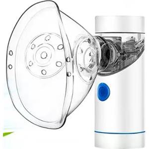Bntath Aerosol Silenzioso, Ricaricabile USB-C Macchina Aerosol per Adulti e Bambini,Con Display Digitale, Aerosol Ultrasuoni Con 2 Maschere e un Boccaglio