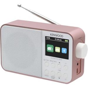KENWOOD, Radio DAB CR-M30DAB, Radio Portatile con DAB+ e FM, Ampio Display a Colori da 6,1 cm, Batteria Ricaricabile Integrata 2000mAH, Uscita Cuffie Jack 3,5mm, Rose-gold