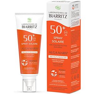 Laboratoires de Biarritz Laboratories de Biarritz - Crema solare spray - SPF50+ - ALGA MARIS® Certificato Bio - Viso e corpo - Neonato, Bambino e Adulto - Texture fluida e leggera, 100 ml