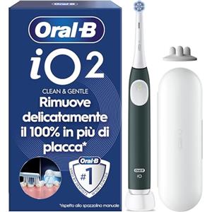 Oral-B Spazzolino Elettrico iO 2 Verde, 1 Testine Di Ricambio, Spazzolino Elettrico Ricaricabile, Pulizia Denti Efficace, Sensore Di Pressione, Delicato Sulle Gengive, Custodia Da Viaggio