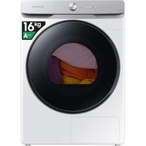 Samsung Asciugatrice DV16DG8600BW/U3, 16 kg, Pompa di Calore, Wifi, AI Dry, Programma Igienizzante, Carica Frontale, 68,6L x 98,4H x 84,4P cm