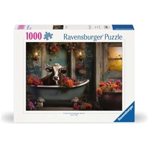 Ravensburger - Puzzle 1000 Pezzi Mucca Nella Vasca | Puzzle 1000 Pezzi Paesaggi Con Una Misura Di 70x50 Cm | Regalo Per Adulti E Bambini Da 14 Anni E Più