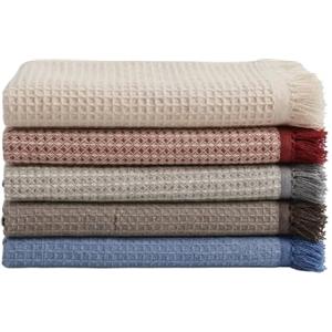 Estoralis | Nido | Trapunta Divano Multiuso | Copriletto, Coperta Foulard | Naturale | Plaid Letto, Copridivano, Pratico e Morbido Confortevole (170 x 260 cm. AnchoxAlto) | con Frange