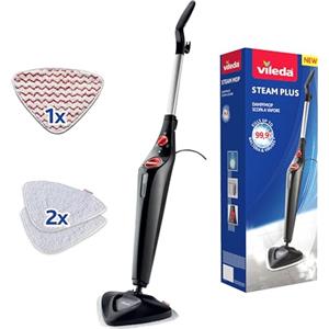 Vileda Steam PLUS con Power Pad|scopa a vapore|pulizia e igiene con il vapore|elimina fino al 99.9% dei batteri e virus|ideale per tappeti, moquette e tutti i tipi di pavimento|senza uso di detergenti