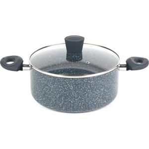 Russell Hobbs RH00849EU Nightfall Stone 24cm senza avambraccio, alluminio pressato, protezione da induzione, senza PFOA, manici morbidi, pentola con coperchio, per salse, pasta, verdure, marmo blu