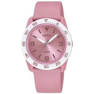 Lorus Orologio analogico al quarzo da bambino con cinturino in silicone, Rosa - RRX89HX9