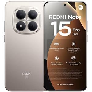 XIAOMI - Redmi Note 15 Pro 5G 256GB 8GB Ram Display 6.83' Amoled 120Hz Main Camera 200MP Dual nanoSim (+eSim) MediaTek Dimensity 7400-Ultra 6580mAh Ti - SPEDIZIONE GRATUITA