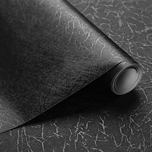 Abyssaly Carta Adesiva per Mobili Nero, Pellicola Adesiva per Mobili Seta, Carta da Parati Impermeabile PVC Plastica Decorare Armadio Cucina Bagno Camera 30X300cm