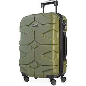 Hauptstadtkoffer - X-Kölln - Valigia bagaglio a mano 55 cm, Trolley espandibile rigido, legero, ABS, TSA, 43-50 litri, Oliva