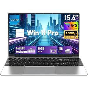 FUNYET Computer Portatile,2026 Nuovo Portatil da 15,6 pollici, 16 GB di RAM, SSD da 1 TB, Core i7-7600U Laptop PC, IPS FHD 1920 * 1080 Notebook, 6000 mAh,Tastiera retroilluminata