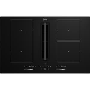 Beko HIXI 84700 UF Nero Da incasso 80 cm Piano cottura a induzione 4 Fornello(i) Cappa da incasso