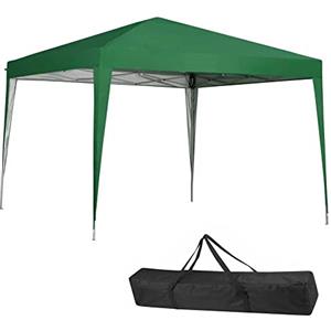 BAKAJI Gazebo 3 x 3 metri Tessuto Poliestere Struttura in Metallo Tendone Portatile Fiera Mercato Giardino Esterno (Verde)